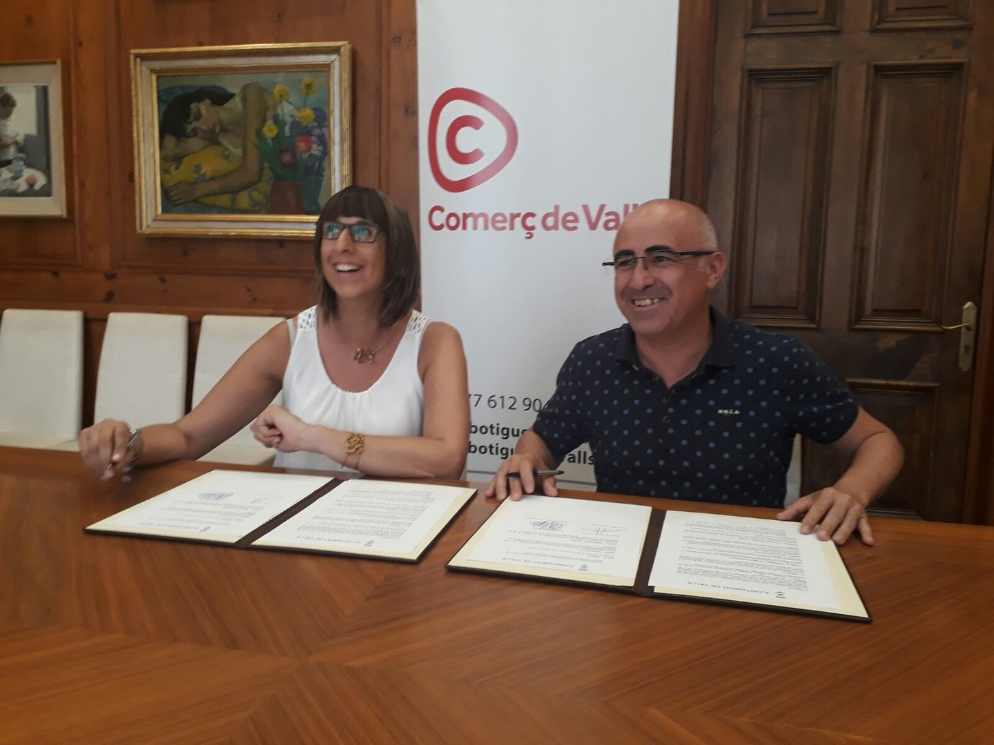 Signatura del conveni entre l'Ajuntament i Comerç de Valls
