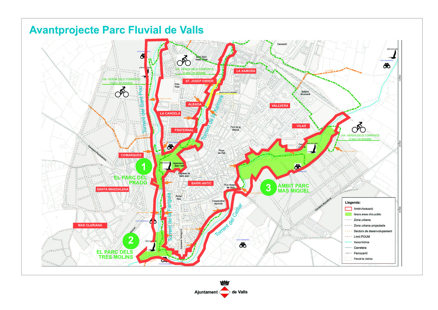 L'Ajuntament presenta als Feder el projecte de creació del parc fluvial de Valls per recuperar els torrents de la ciutat
