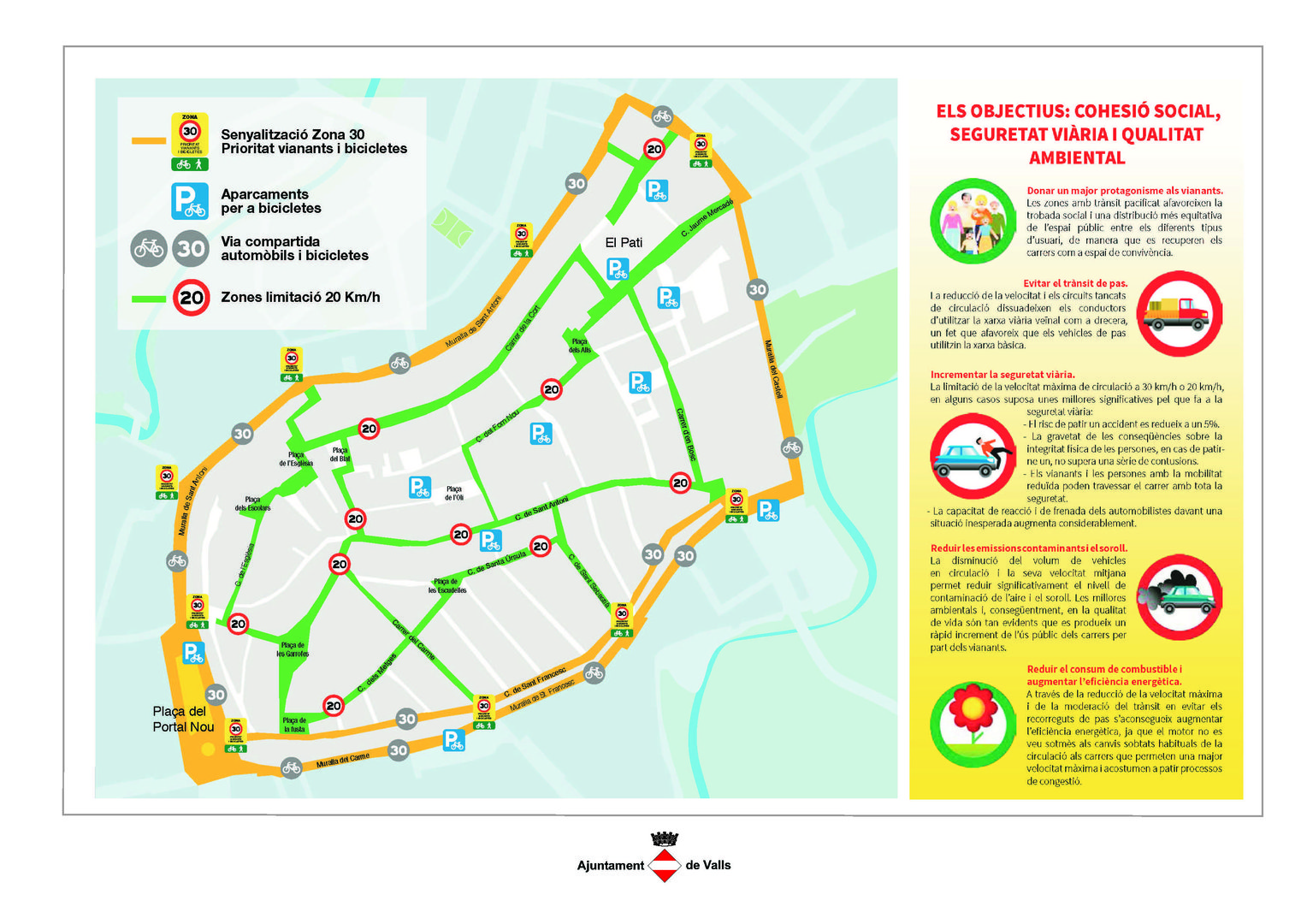 A partir del 8 d'agost, nou sistema de circulació al Barri Antic amb prioritat per a vianants i bicicletes